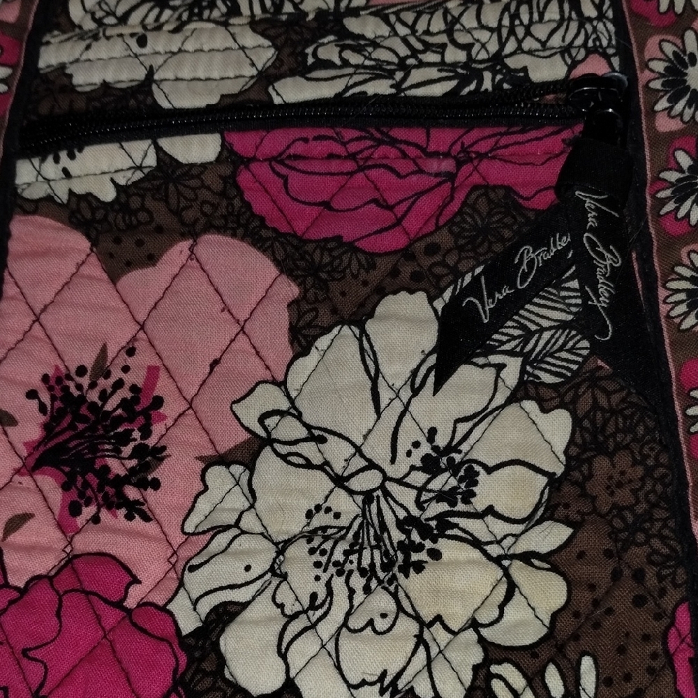 Vera Bradley Pink and Brown Floral Shoulder Bag EUC - Picture 7 of 7
